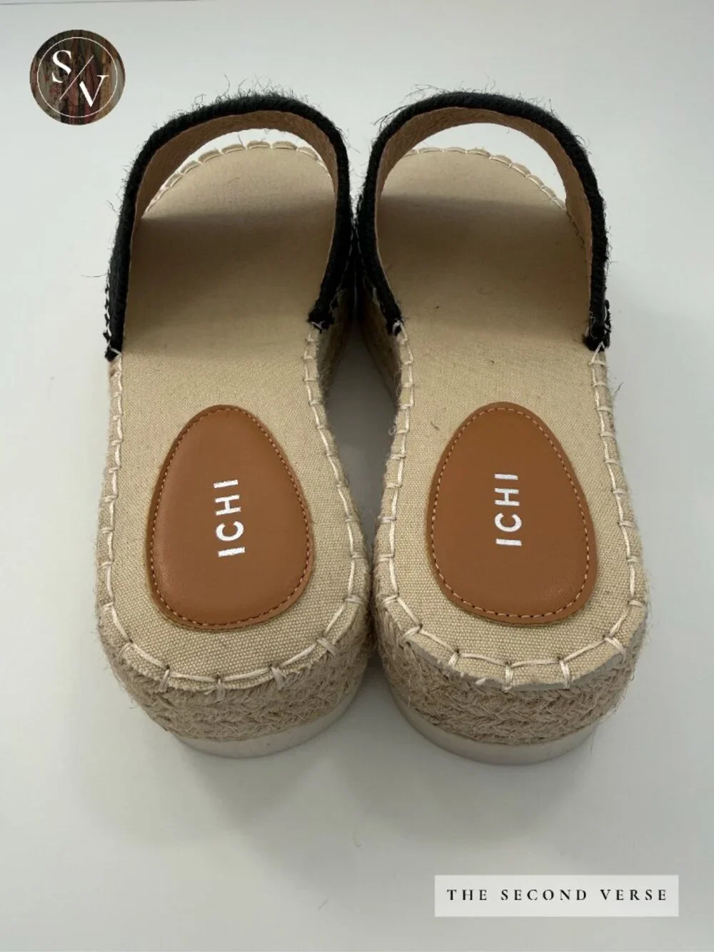 NWT ICHI Platform Slide On Comfy Sandals Natural Black Size 41 (10) - Picture 9 of 10